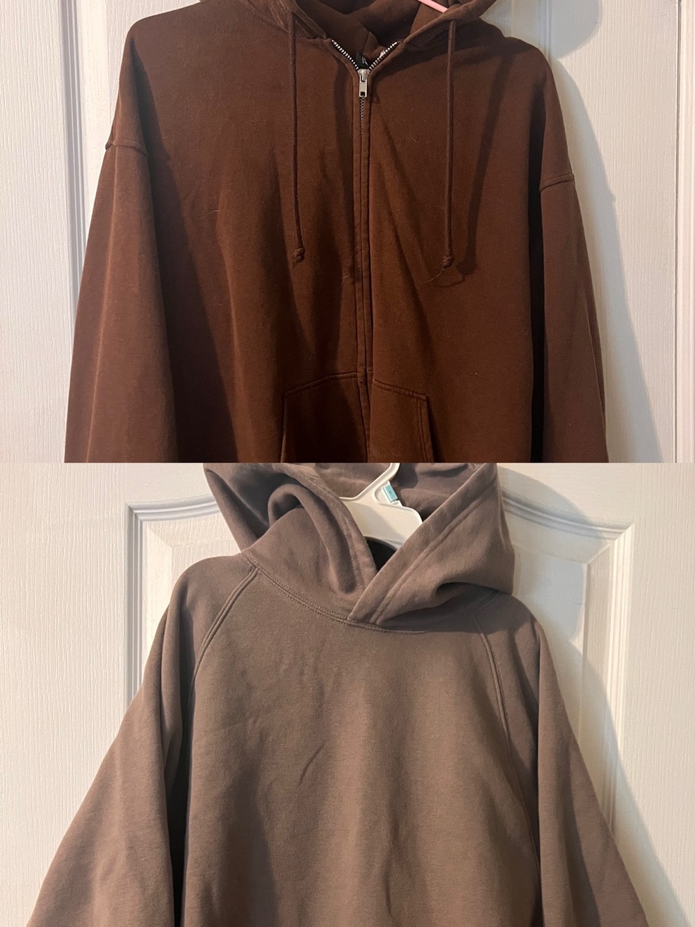 Bundle 2 Neutral Brown Hoodies Tuff Athletics & Divided H&M Size M⁠